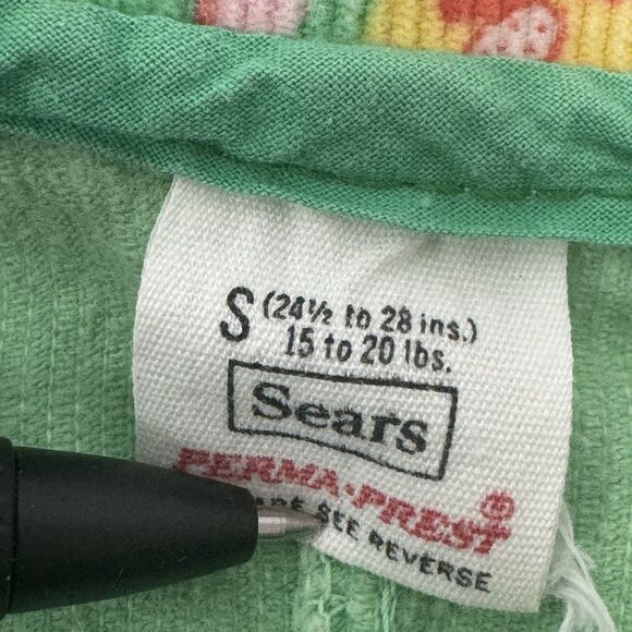 Sears Girl 6 Months Green 70s Corduroy Jumper Overalls Vintage Butterfly Clown - Picture 8 of 8